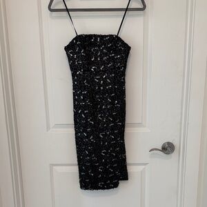 Banana Republic Black Strapless Sequin Dress